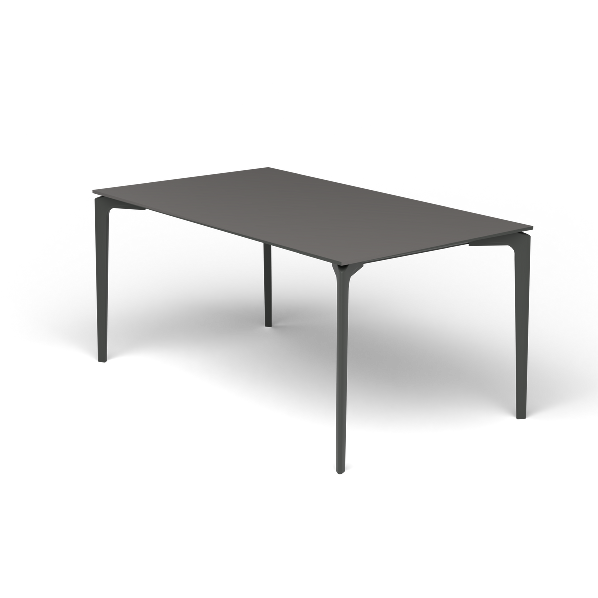 AllSize Rechthoekige Eettafel, 160 × 90 × 74 cm, Metallic Grey, Aluminium speckled Anthracite