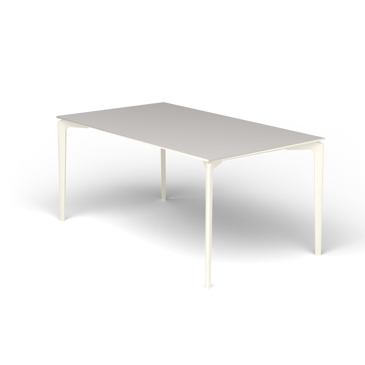 AllSize Rechthoekige Eettafel, 160 × 90 × 74 cm, Antique White, Aluminium speckled Grey