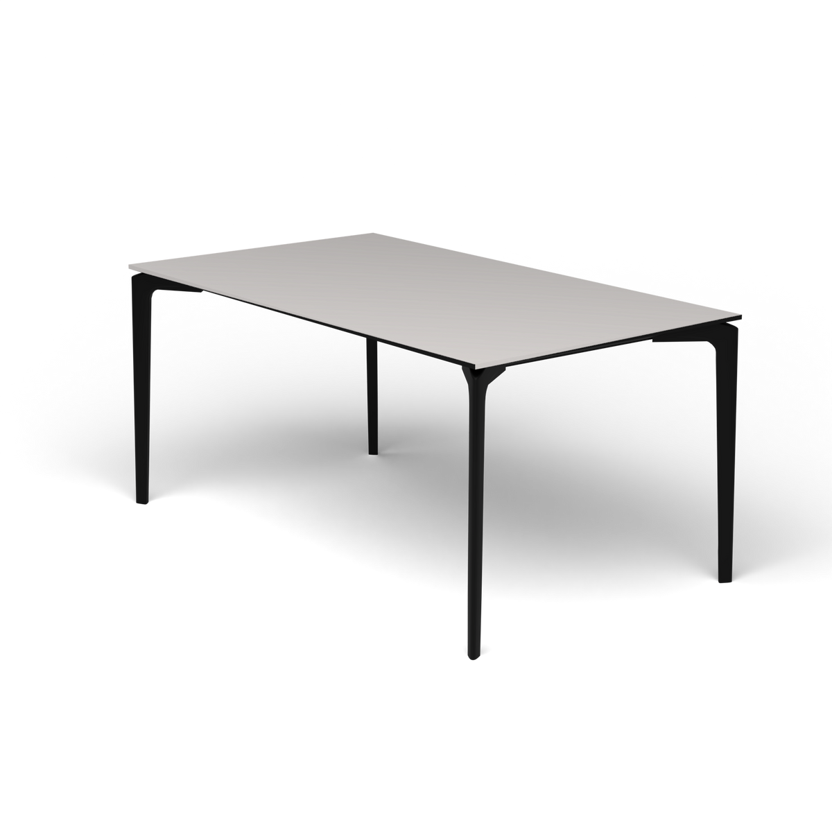 AllSize Rechthoekige Eettafel, 160 × 90 × 74 cm, Black, Aluminium speckled Grey