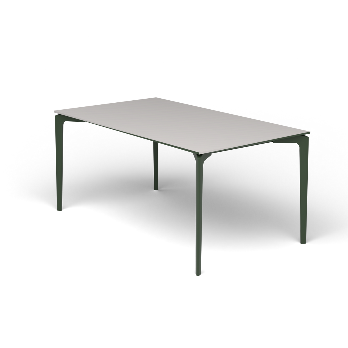 AllSize Rechthoekige Eettafel, 160 × 90 × 74 cm, Bottle Green, Aluminium speckled Grey