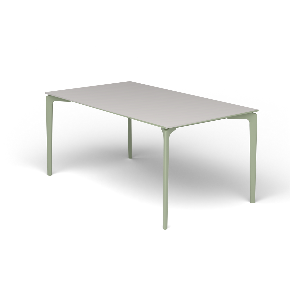 AllSize Rechthoekige Eettafel, 160 × 90 × 74 cm, Green Tea, Aluminium speckled Grey