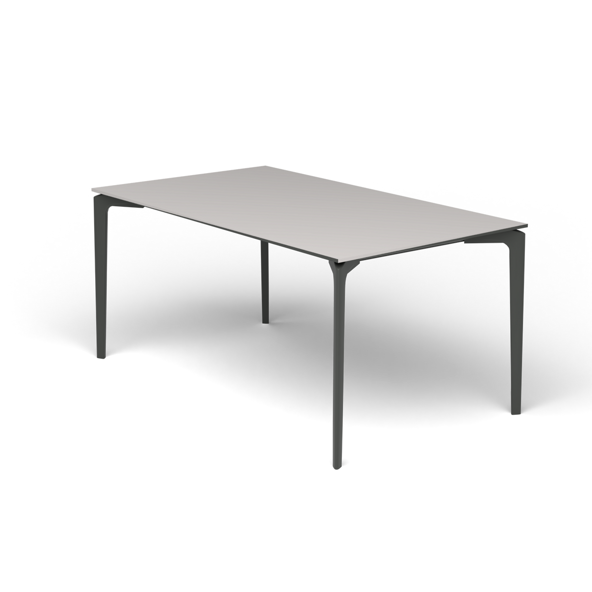 AllSize Rechthoekige Eettafel, 160 × 90 × 74 cm, Metallic Grey, Aluminium speckled Grey