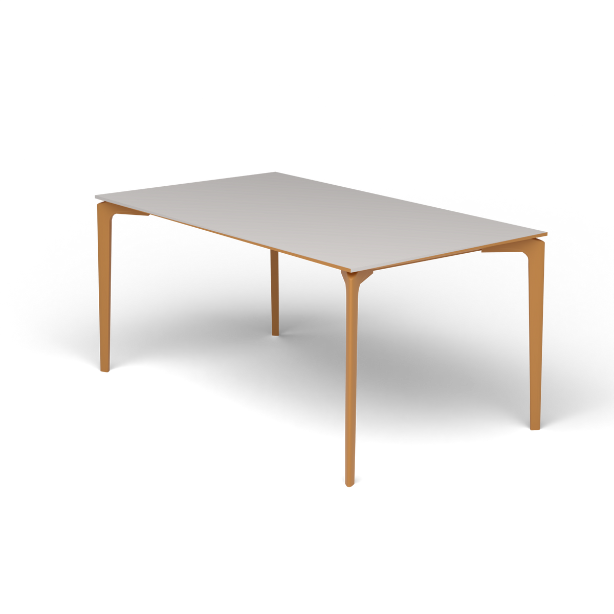 AllSize Rechthoekige Eettafel, 160 × 90 × 74 cm, Mustard Yellow, Aluminium speckled Grey