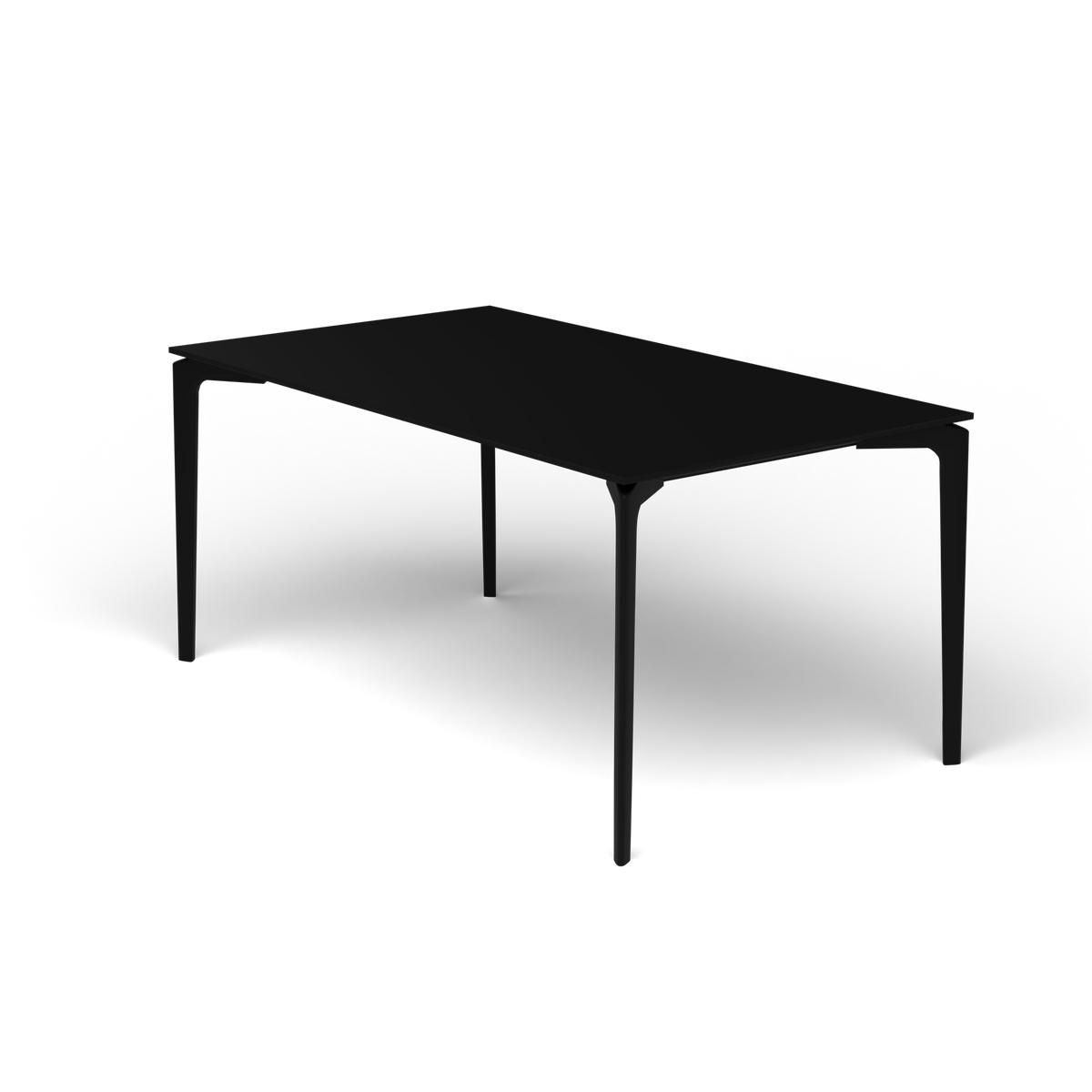 AllSize Rechthoekige Eettafel, 160 × 90 × 74 cm, Black, Gelakt aluminium (volgt onderstelkleur)