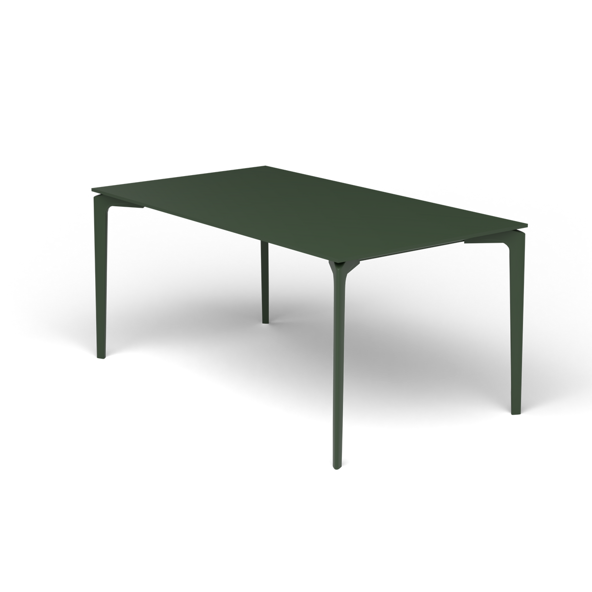 AllSize Rechthoekige Eettafel, 160 × 90 × 74 cm, Bottle Green, Gelakt aluminium (volgt onderstelkleur)