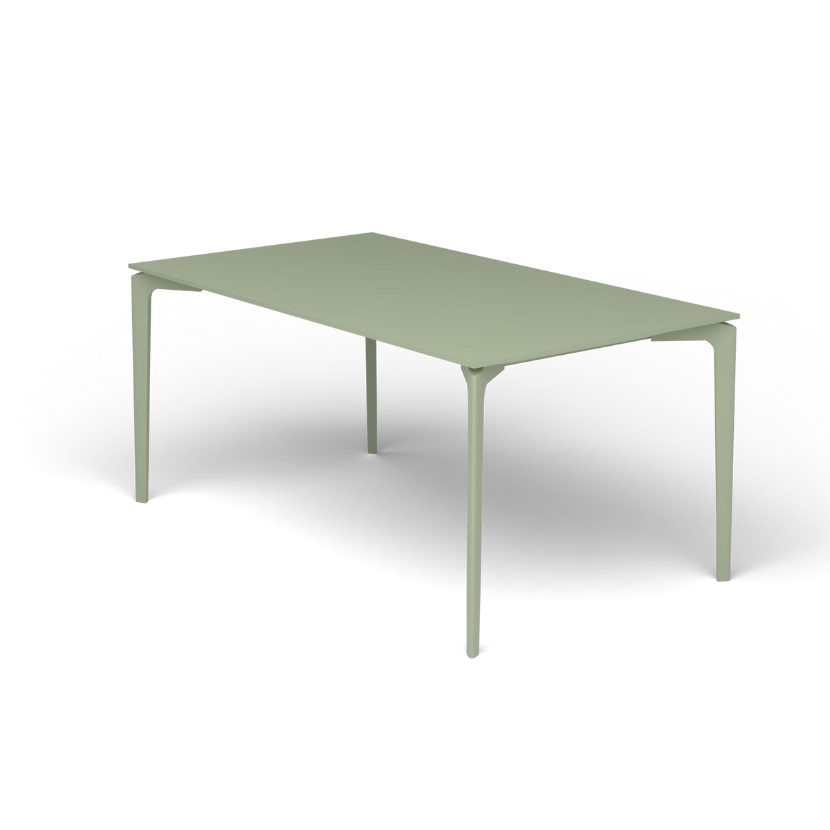 AllSize Rechthoekige Eettafel, 160 × 90 × 74 cm, Green Tea, Gelakt aluminium (volgt onderstelkleur)