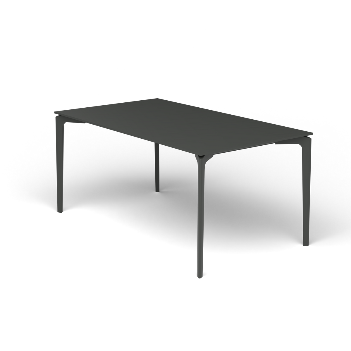 AllSize Rechthoekige Eettafel, 160 × 90 × 74 cm, Metallic Grey, Gelakt aluminium (volgt onderstelkleur)