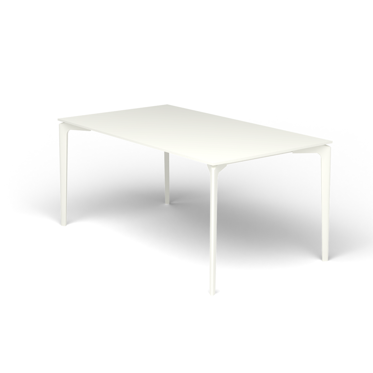 AllSize Rechthoekige Eettafel, 160 × 90 × 74 cm, White, Gelakt aluminium (volgt onderstelkleur)