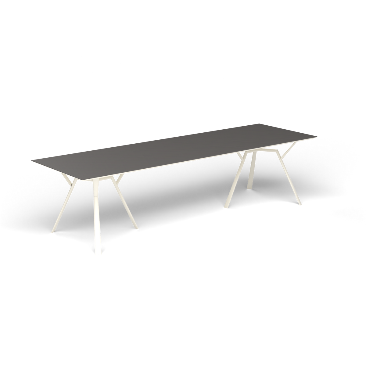 Radice Quadra Rechthoekige Tafel, 290 × 90 × h 74 cm, Antique White, Aluminium speckled Anthracite