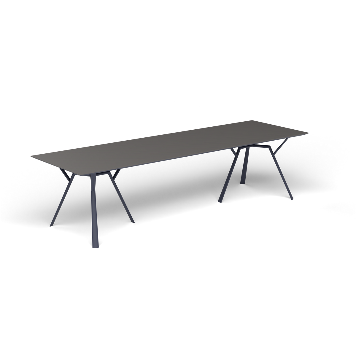 Radice Quadra Rechthoekige Tafel, 290 × 90 × h 74 cm, Grey Blue, Aluminium speckled Anthracite