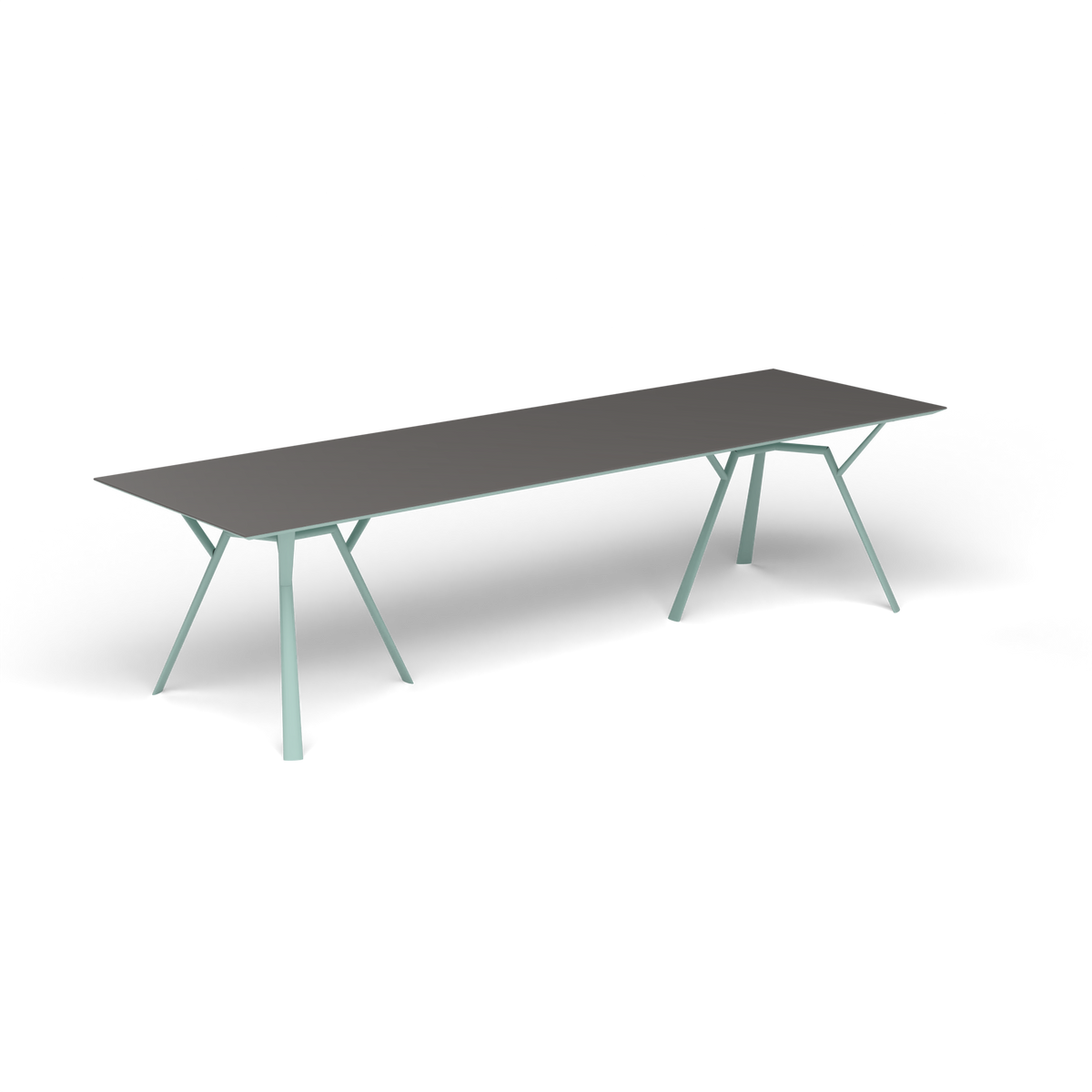 Radice Quadra Rechthoekige Tafel, 290 × 90 × h 74 cm, Light Blue, Aluminium speckled Anthracite