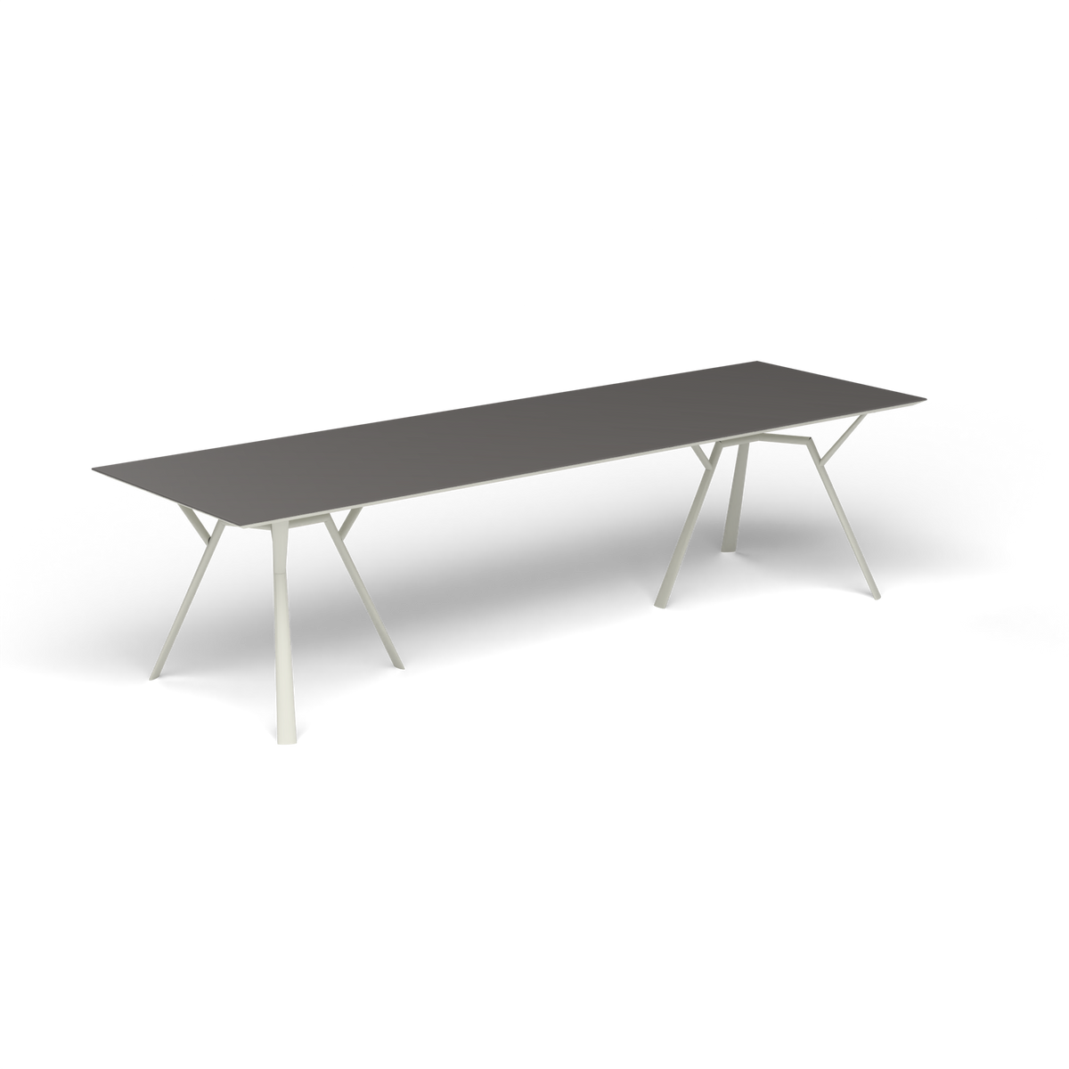 Radice Quadra Rechthoekige Tafel, 290 × 90 × h 74 cm, Powder Grey, Aluminium speckled Anthracite