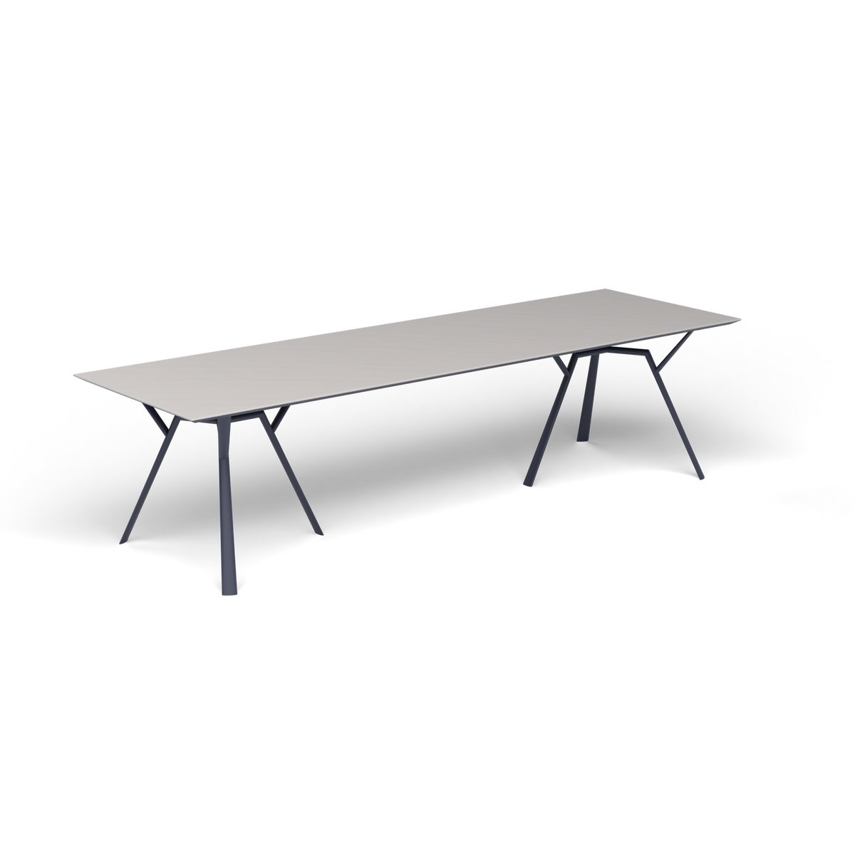 Radice Quadra Rechthoekige Tafel, 290 × 90 × h 74 cm, Grey Blue, Aluminium speckled Grey