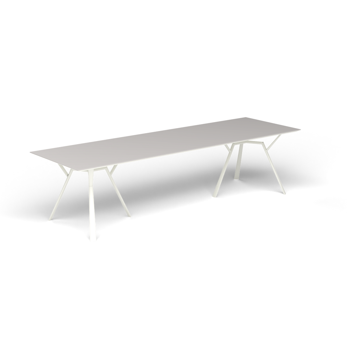 Radice Quadra Rechthoekige Tafel, 290 × 90 × h 74 cm, White, Aluminium speckled Grey