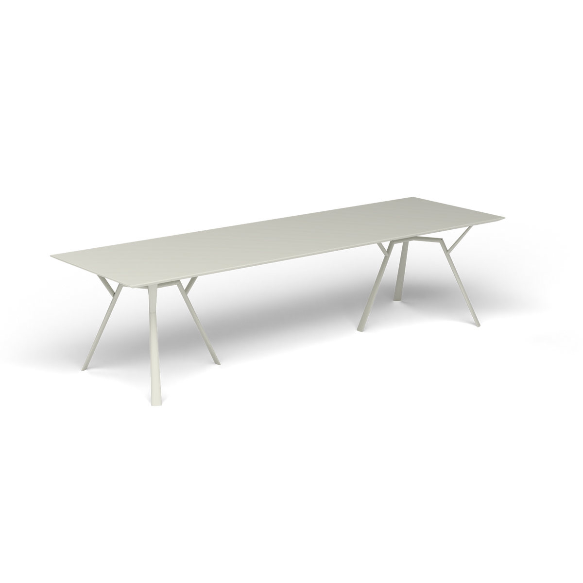 Radice Quadra Rechthoekige Tafel, 290 × 90 × h 74 cm, Powder Grey, Gelakt aluminium (volgt onderstelkleur)