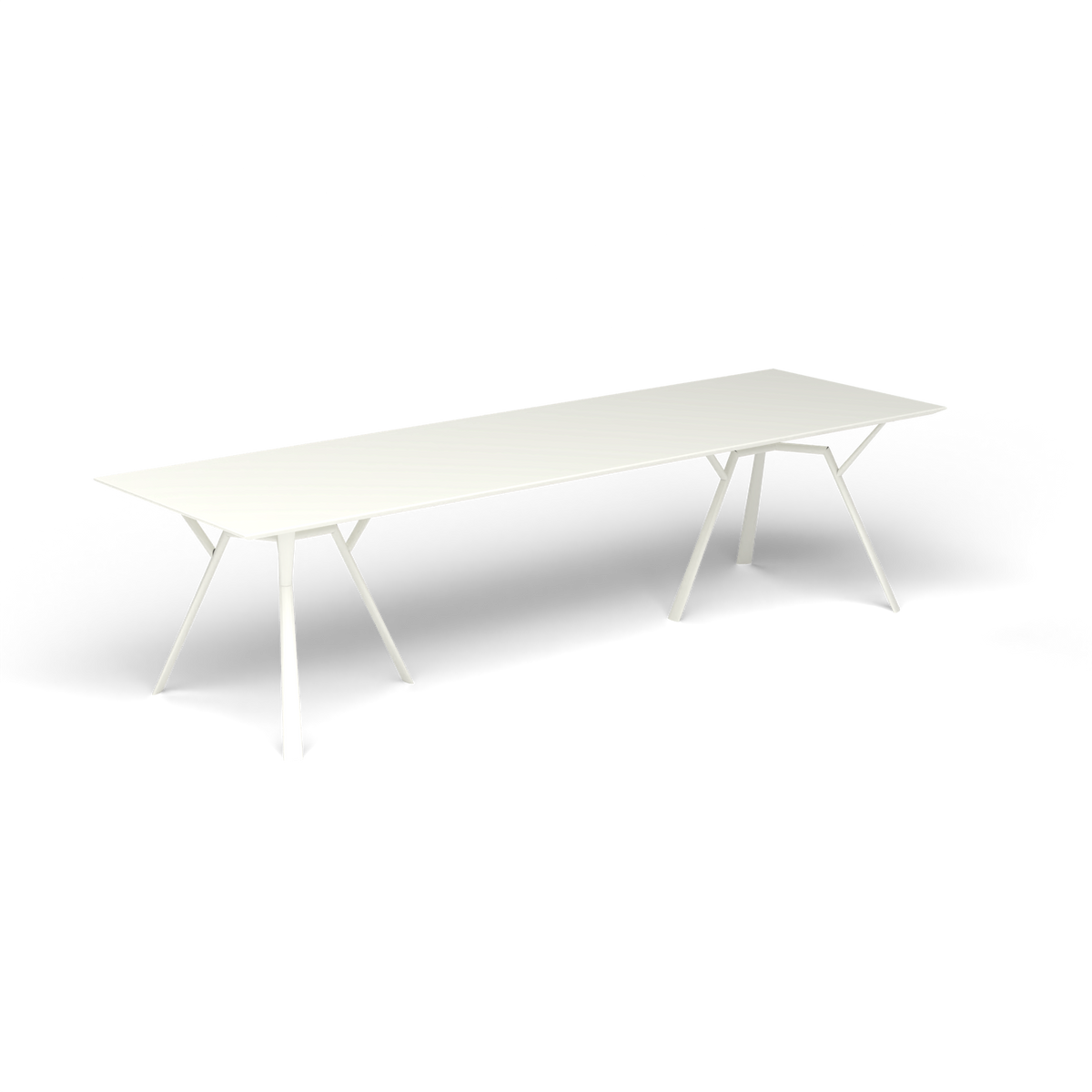 Radice Quadra Rechthoekige Tafel, 290 × 90 × h 74 cm, White, Gelakt aluminium (volgt onderstelkleur)