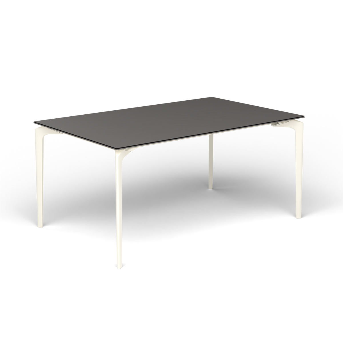 AllSize Uitschuifbare Eettafel, 160-210 × 100 × 76 cm, Antique White, Aluminium speckled Anthracite