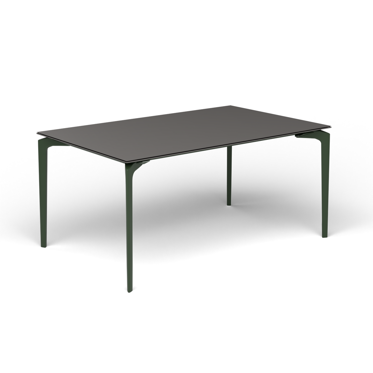AllSize Uitschuifbare Eettafel, 160-210 × 100 × 76 cm, Bottle Green, Aluminium speckled Anthracite