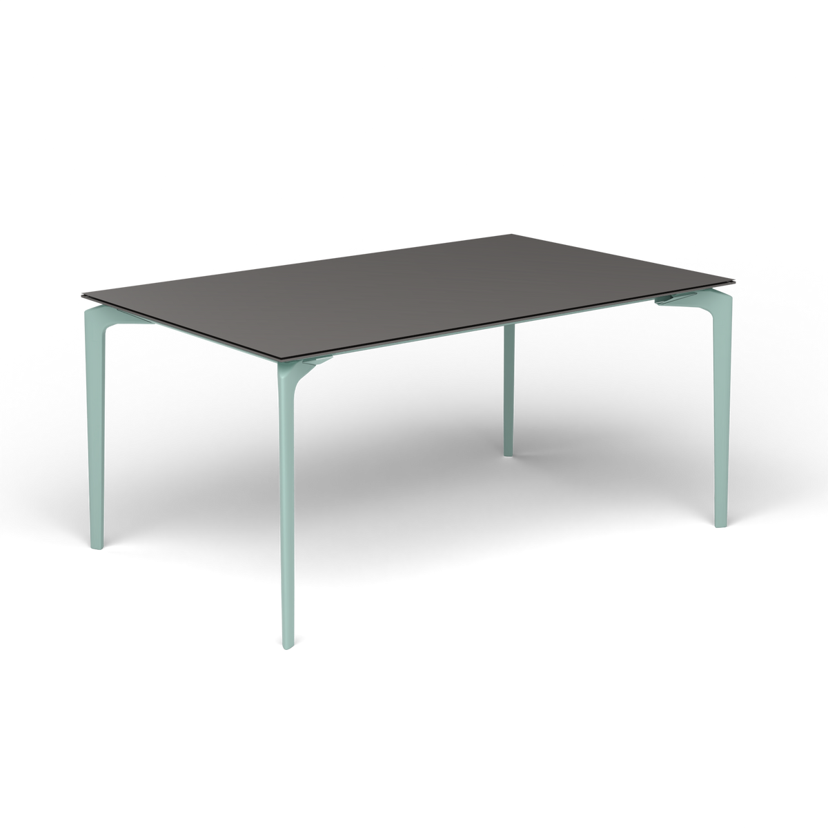 AllSize Uitschuifbare Eettafel, 160-210 × 100 × 76 cm, Light Blue, Aluminium speckled Anthracite