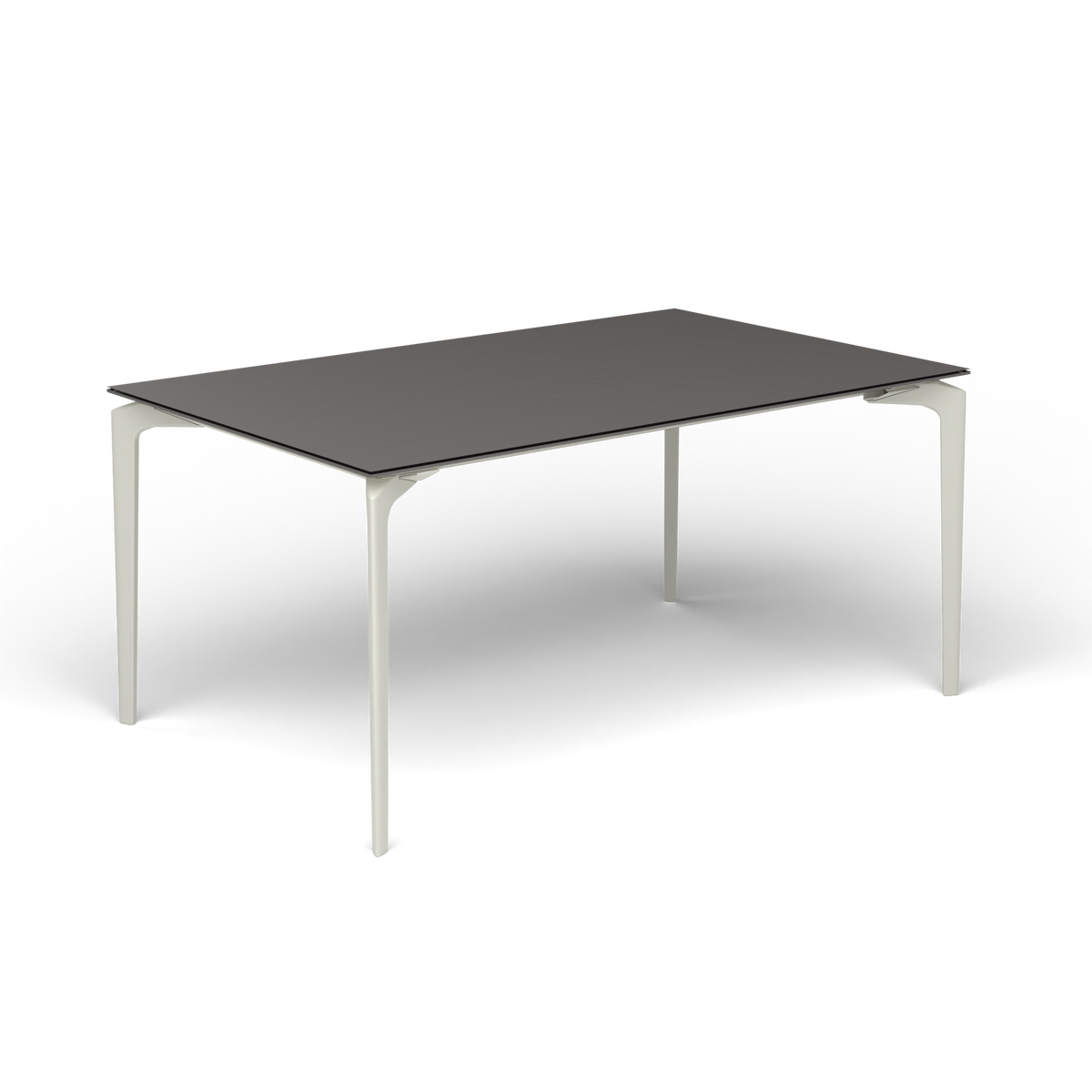 AllSize Uitschuifbare Eettafel, 160-210 × 100 × 76 cm, Powder Grey, Aluminium speckled Anthracite