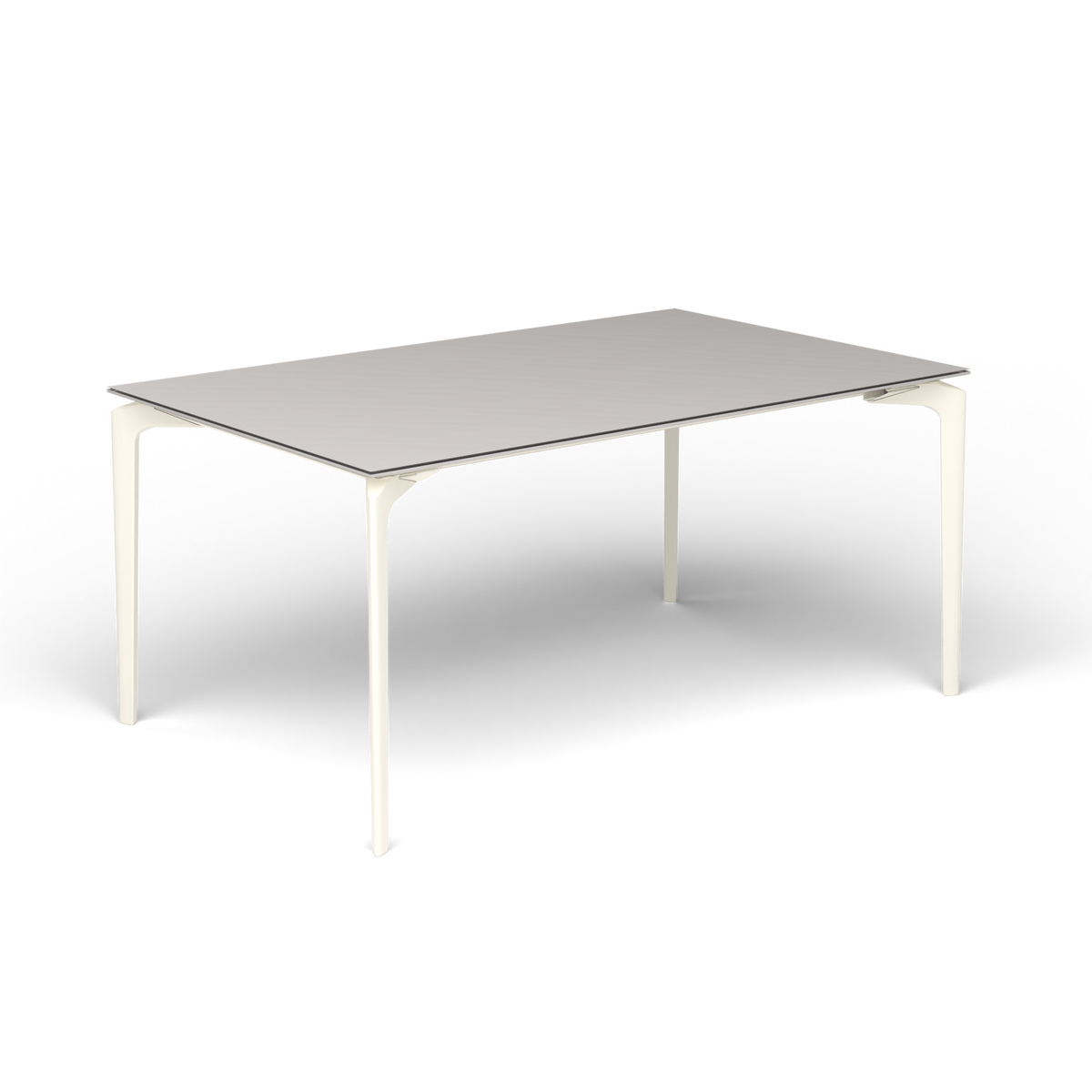 AllSize Uitschuifbare Eettafel, 160-210 × 100 × 76 cm, Antique White, Aluminium speckled Grey