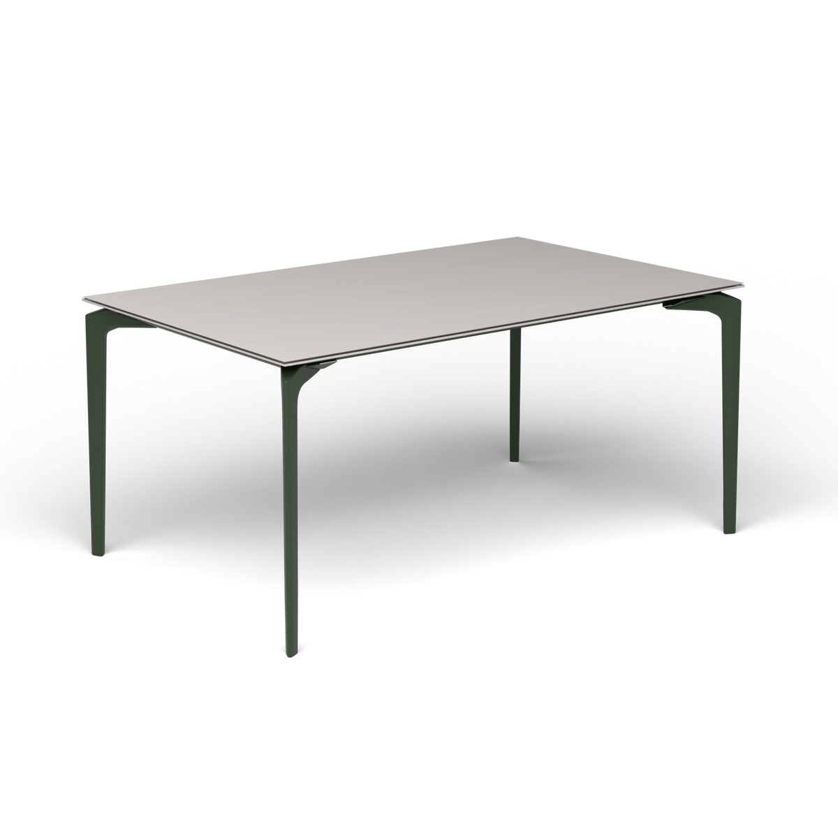AllSize Uitschuifbare Eettafel, 160-210 × 100 × 76 cm, Bottle Green, Aluminium speckled Grey