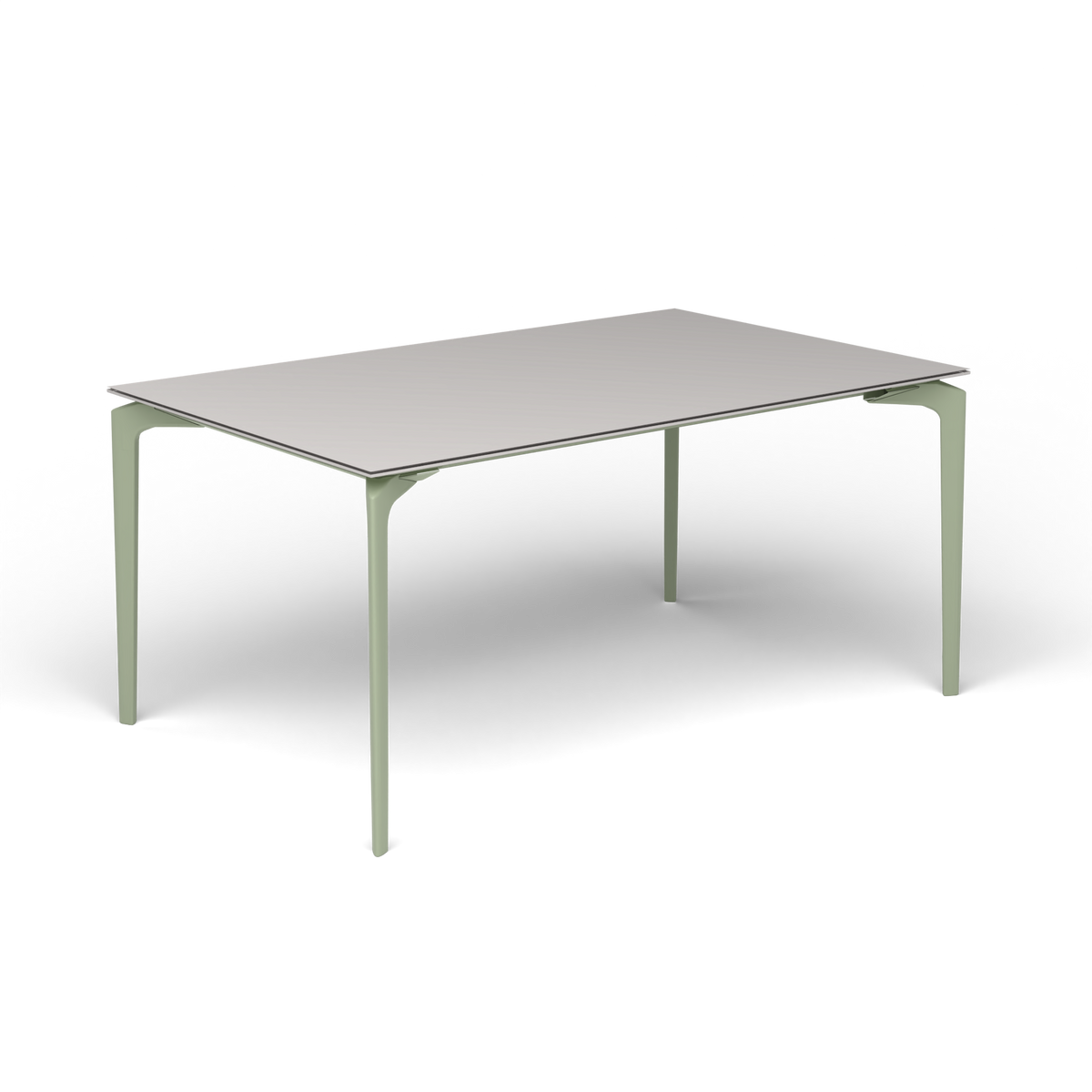 AllSize Uitschuifbare Eettafel, 160-210 × 100 × 76 cm, Green Tea, Aluminium speckled Grey