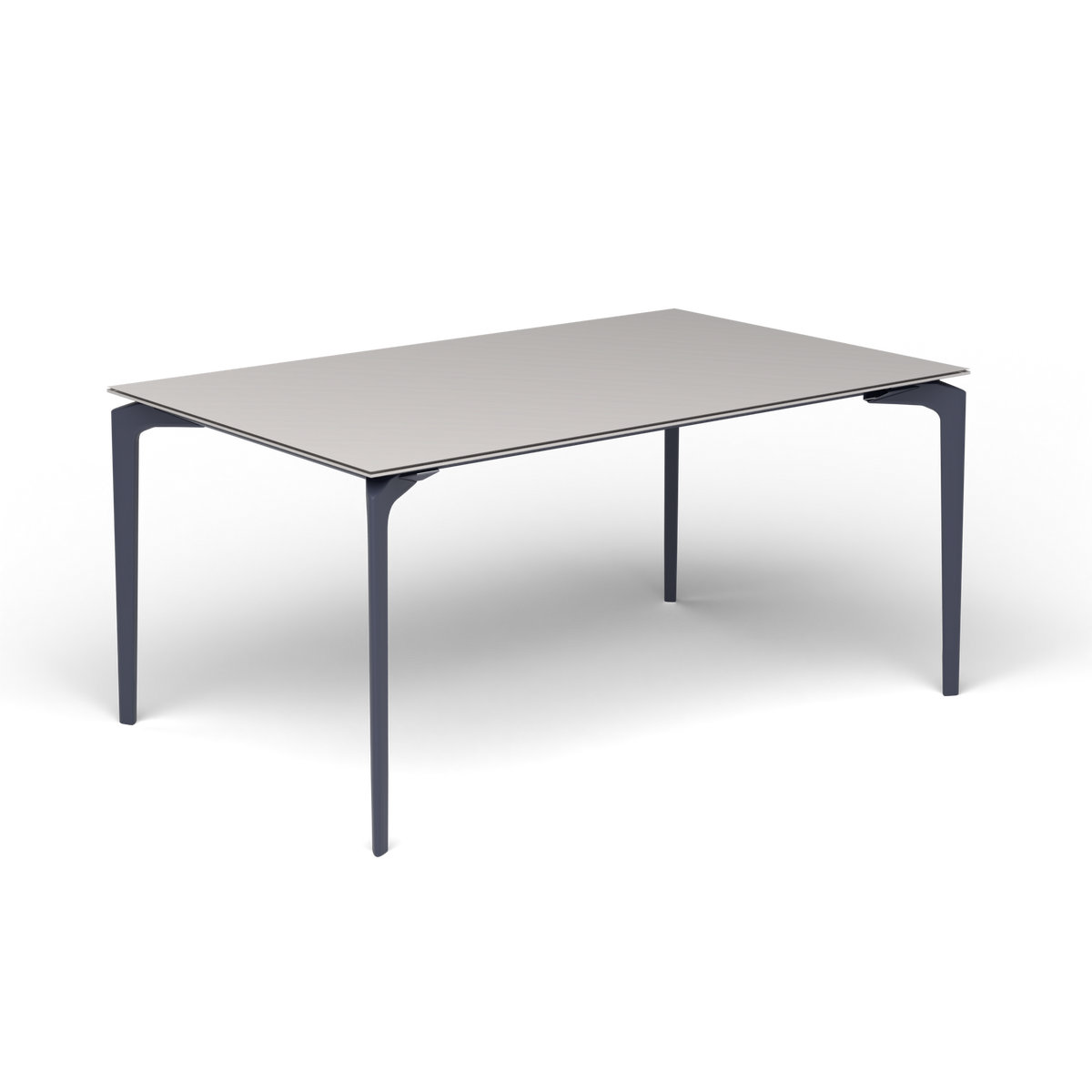 AllSize Uitschuifbare Eettafel, 160-210 × 100 × 76 cm, Grey Blue, Aluminium speckled Grey