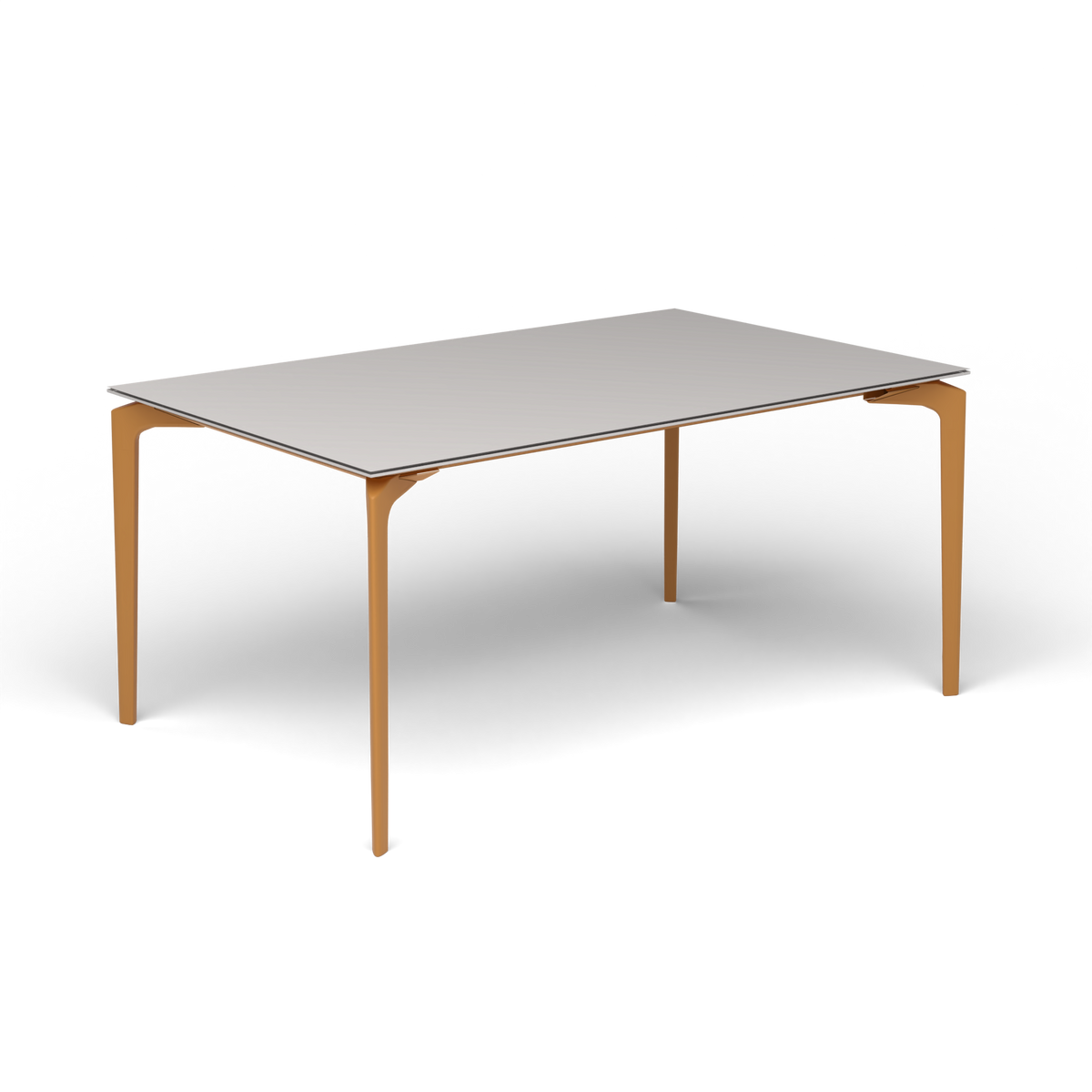 AllSize Uitschuifbare Eettafel, 160-210 × 100 × 76 cm, Mustard Yellow, Aluminium speckled Grey