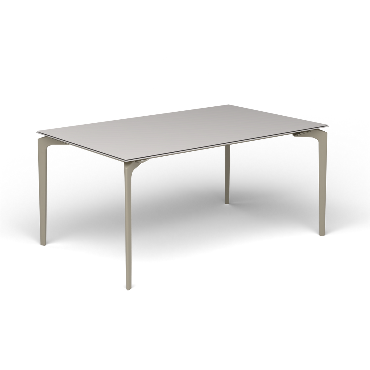 AllSize Uitschuifbare Eettafel, 160-210 × 100 × 76 cm, Pearly Gold, Aluminium speckled Grey