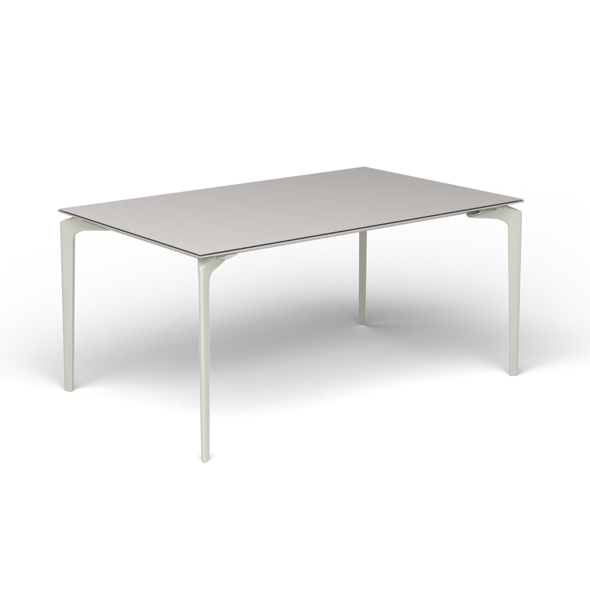 AllSize Uitschuifbare Eettafel, 160-210 × 100 × 76 cm, Powder Grey, Aluminium speckled Grey