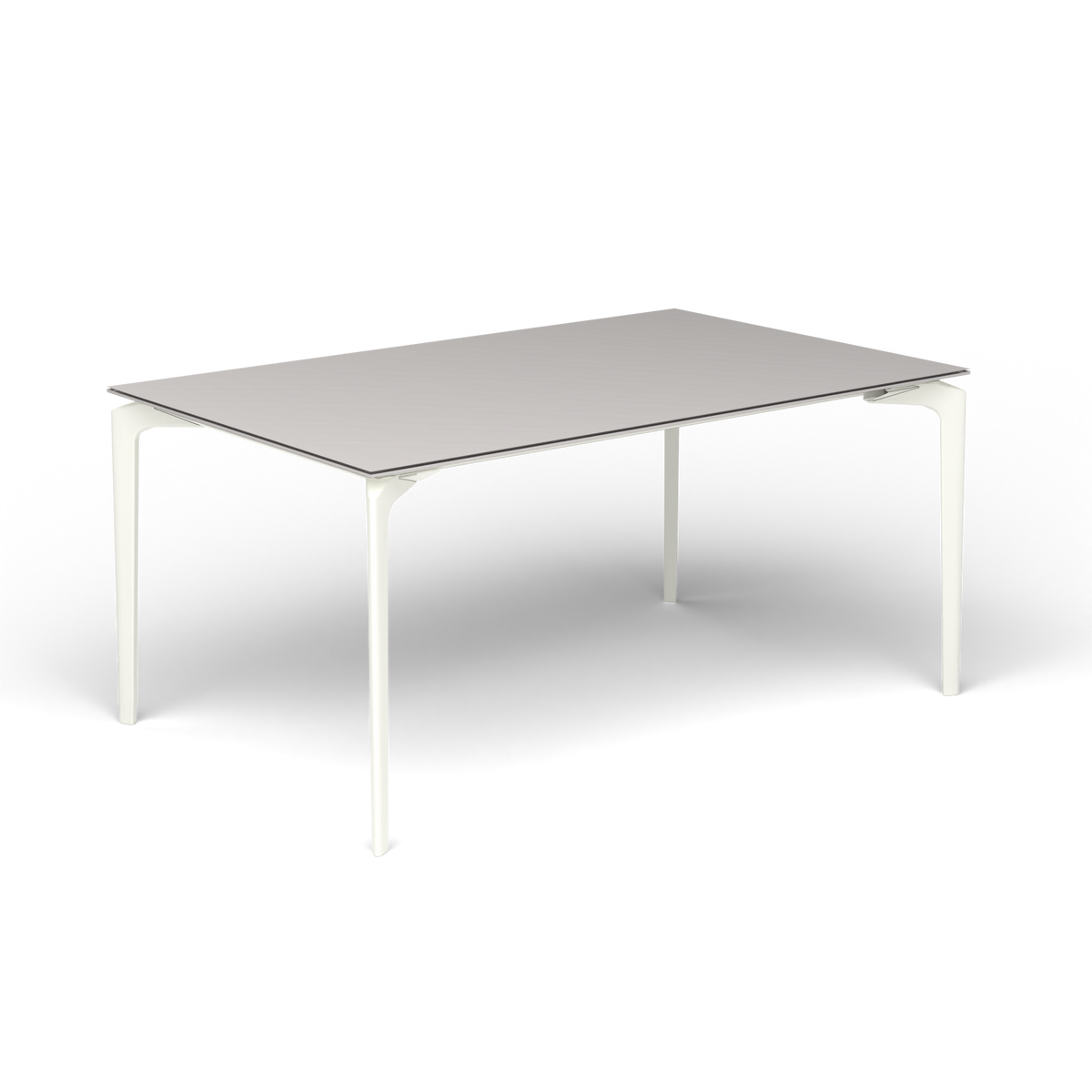 AllSize Uitschuifbare Eettafel, 160-210 × 100 × 76 cm, White, Aluminium speckled Grey