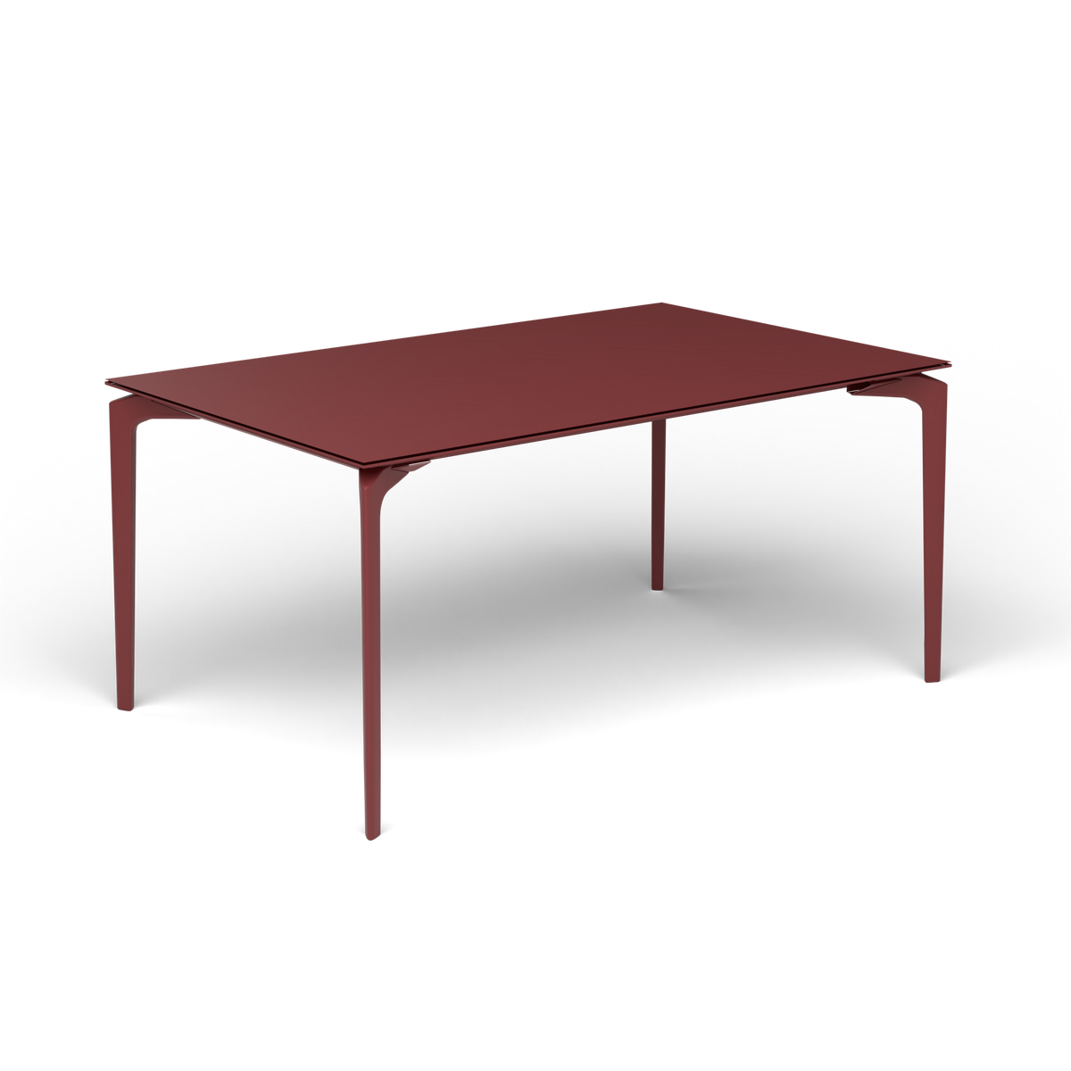 AllSize Uitschuifbare Eettafel, 160-210 × 100 × 76 cm, Autumn Red, Gelakt aluminium (volgt onderstelkleur)