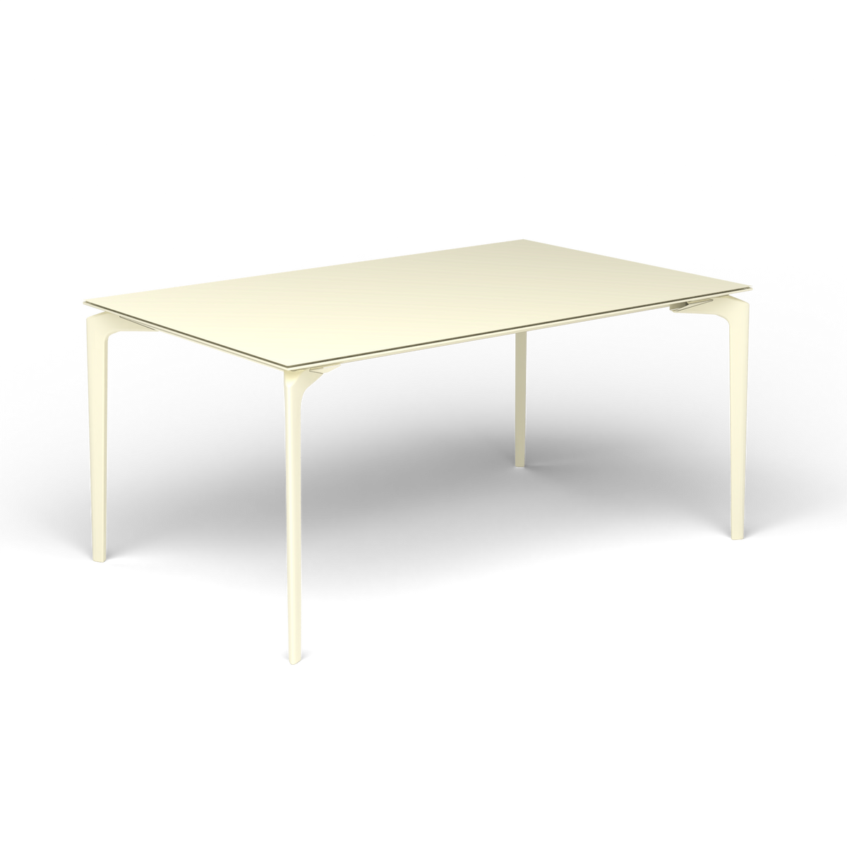 AllSize Uitschuifbare Eettafel, 160-210 × 100 × 76 cm, Butter White, Gelakt aluminium (volgt onderstelkleur)