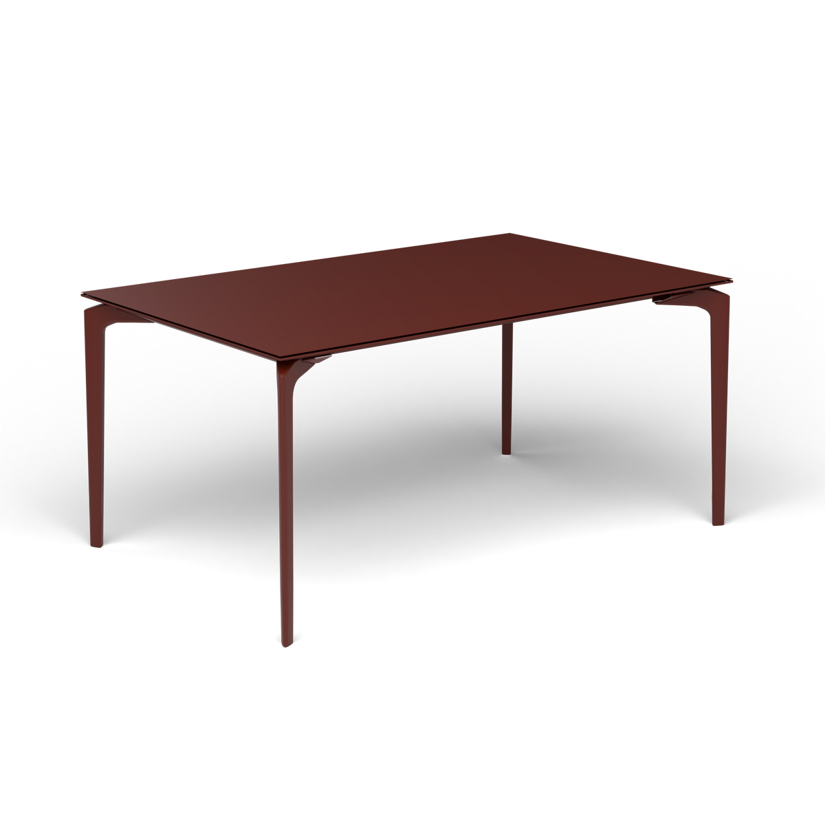 AllSize Uitschuifbare Eettafel, 160-210 × 100 × 76 cm, Chestnut Brown, Gelakt aluminium (volgt onderstelkleur)