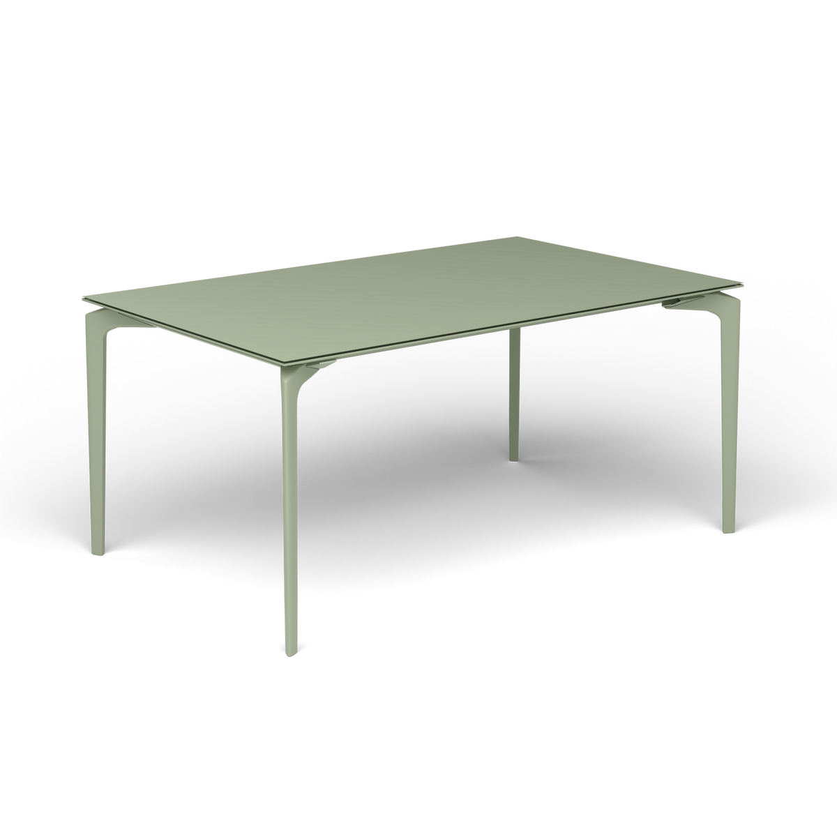 AllSize Uitschuifbare Eettafel, 160-210 × 100 × 76 cm, Green Tea, Gelakt aluminium (volgt onderstelkleur)