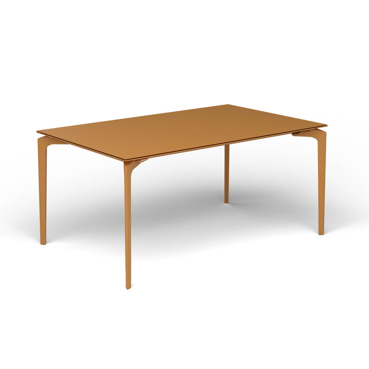 AllSize Uitschuifbare Eettafel, 160-210 × 100 × 76 cm, Mustard Yellow, Gelakt aluminium (volgt onderstelkleur)