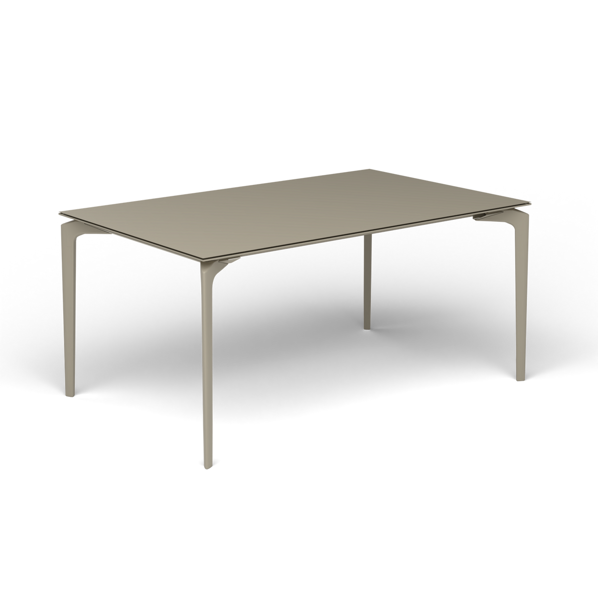 AllSize Uitschuifbare Eettafel, 160-210 × 100 × 76 cm, Pearly Gold, Gelakt aluminium (volgt onderstelkleur)