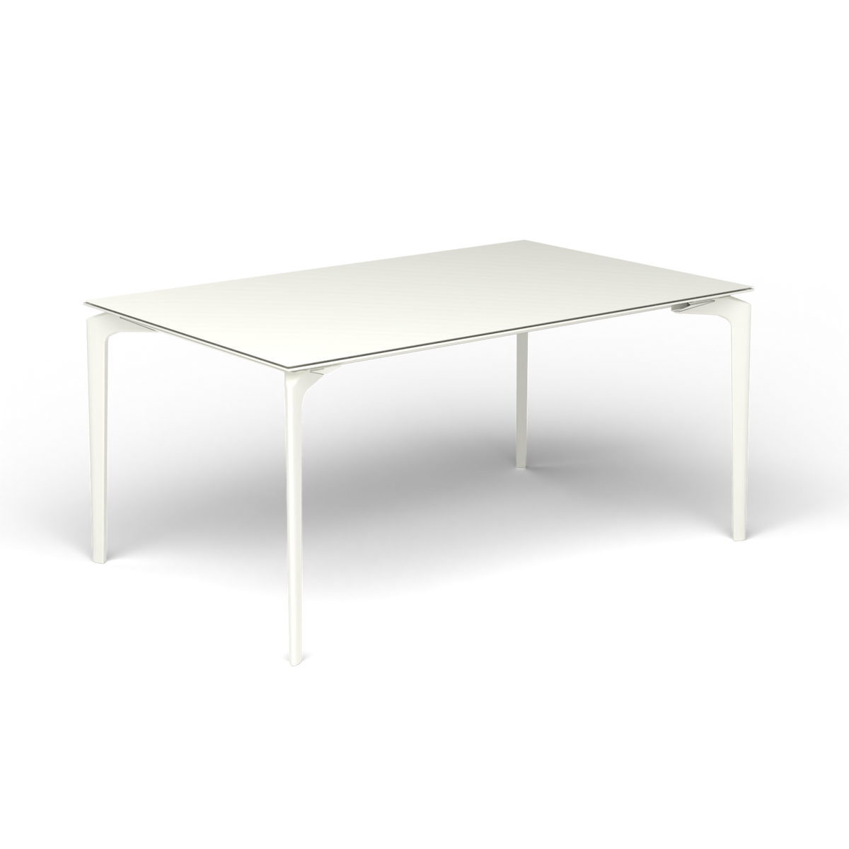 AllSize Uitschuifbare Eettafel, 160-210 × 100 × 76 cm, White, Gelakt aluminium (volgt onderstelkleur)