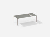 Extendible rectangular table with top in speckled aluminium and extension 160-210 / 220-270 x 100 x h 76 cm