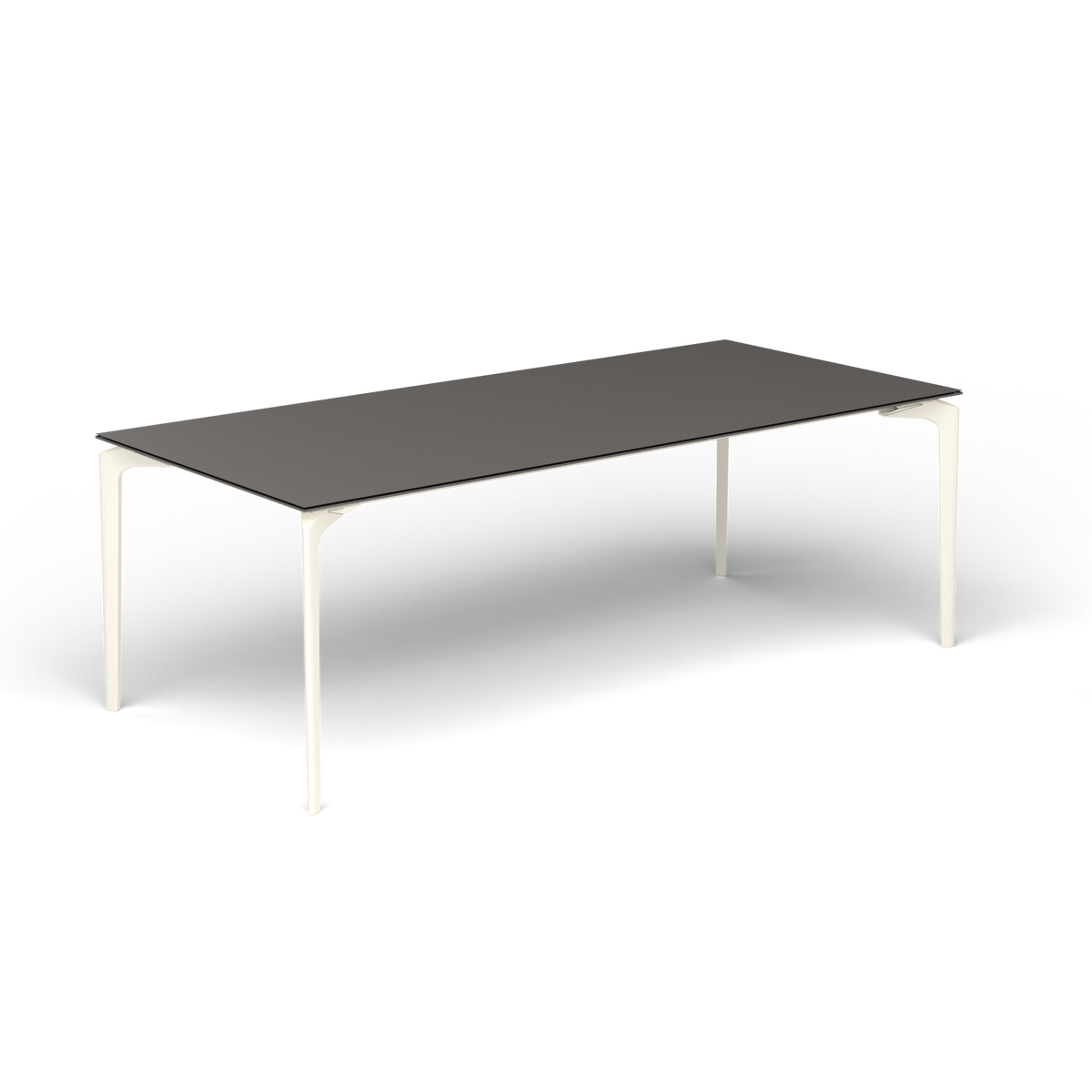 AllSize Uitschuifbare Eettafel, 220-270 × 100 × 76 cm, Antique White, Aluminium speckled Anthracite