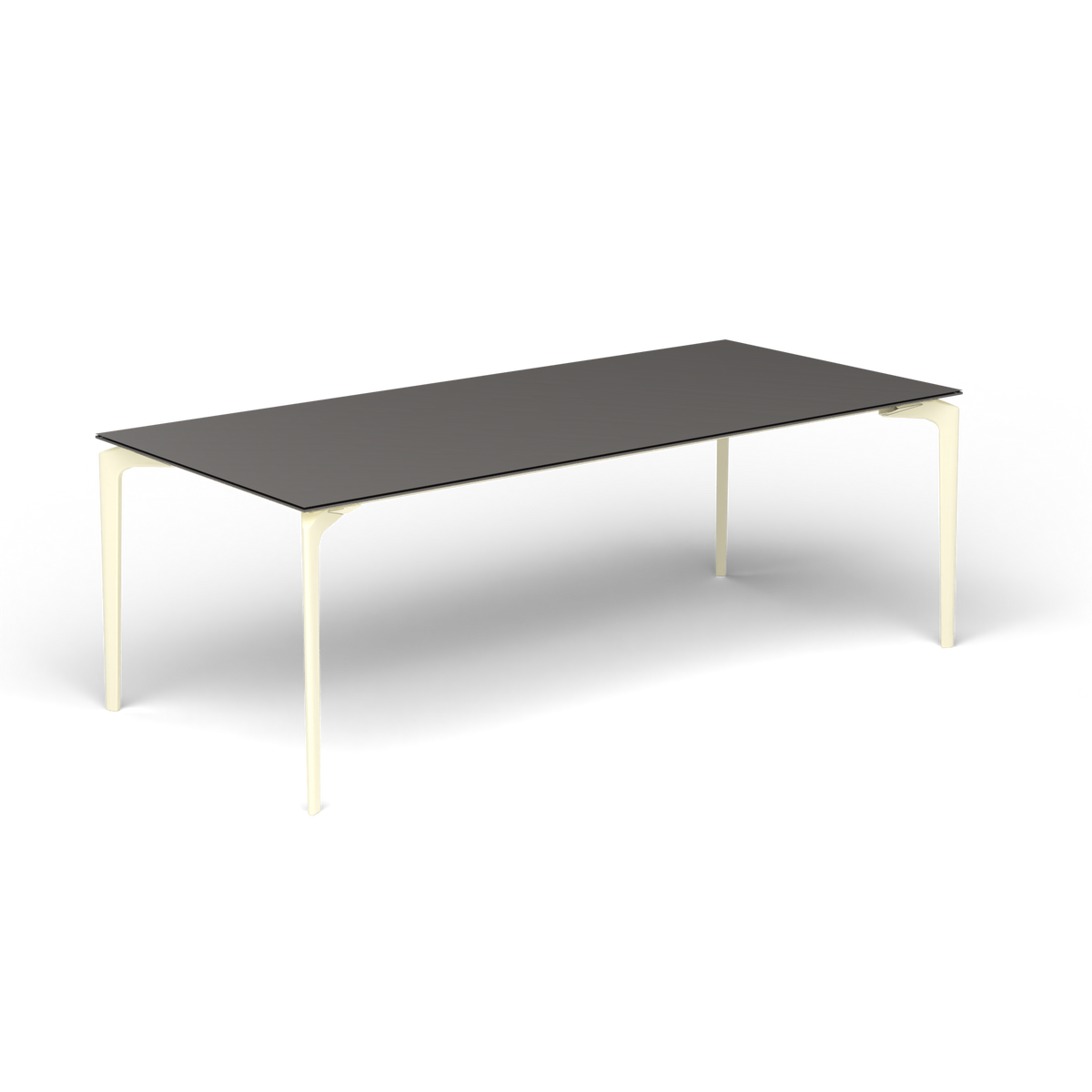 AllSize Uitschuifbare Eettafel, 220-270 × 100 × 76 cm, Butter White, Aluminium speckled Anthracite