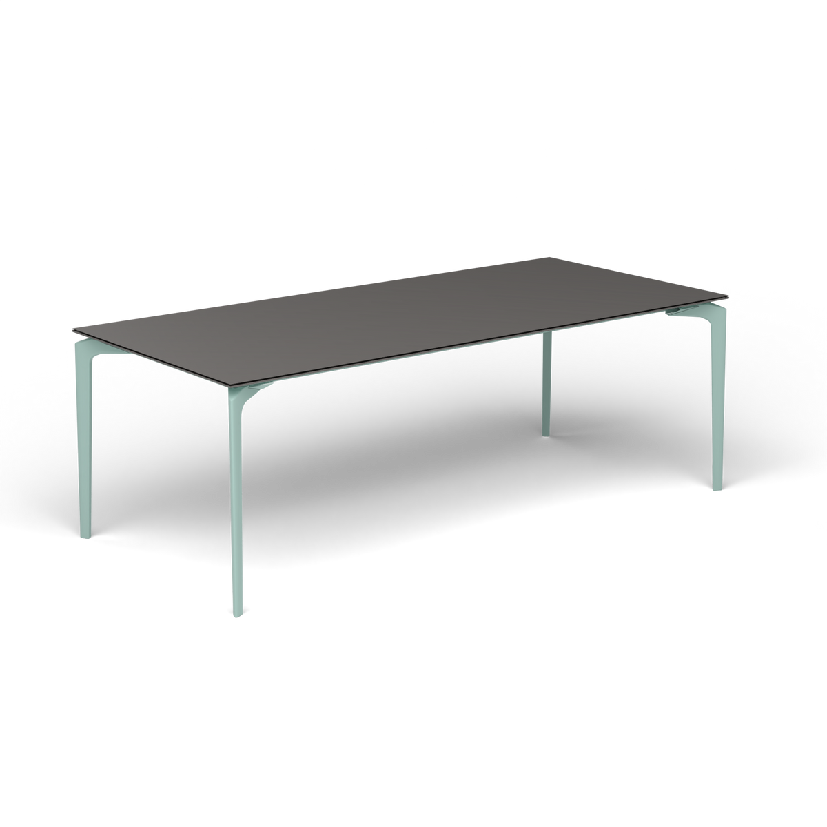 AllSize Uitschuifbare Eettafel, 220-270 × 100 × 76 cm, Light Blue, Aluminium speckled Anthracite