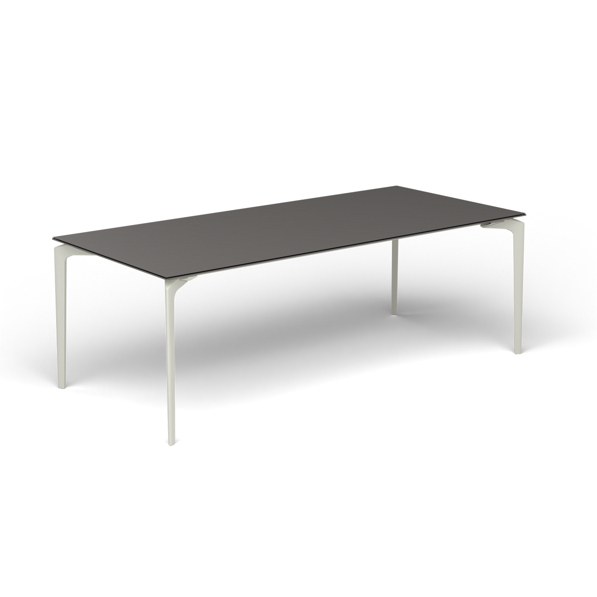 AllSize Uitschuifbare Eettafel, 220-270 × 100 × 76 cm, Powder Grey, Aluminium speckled Anthracite