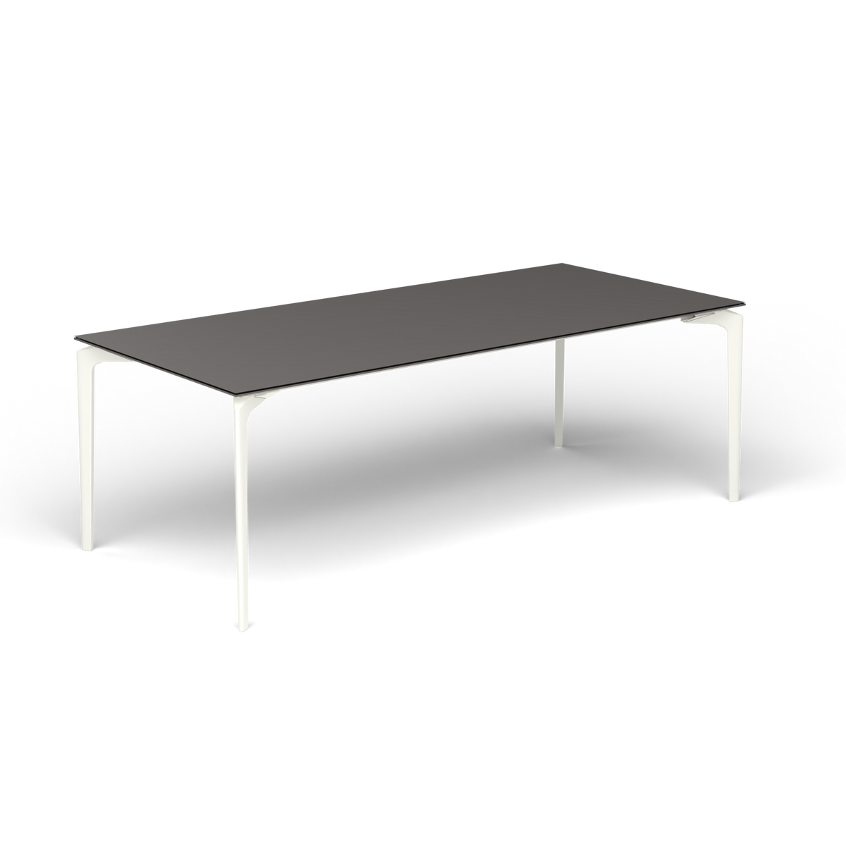 AllSize Uitschuifbare Eettafel, 220-270 × 100 × 76 cm, White, Aluminium speckled Anthracite