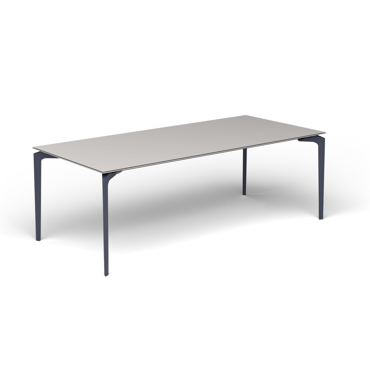 AllSize Uitschuifbare Eettafel, 220-270 × 100 × 76 cm, Grey Blue, Aluminium speckled Grey