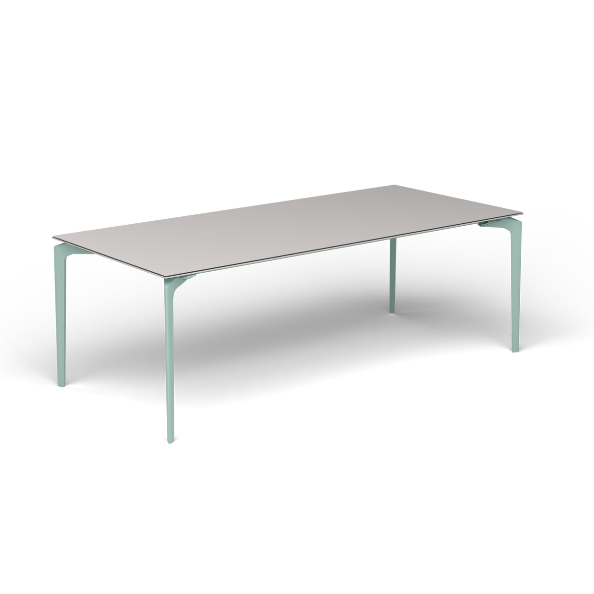 AllSize Uitschuifbare Eettafel, 220-270 × 100 × 76 cm, Light Blue, Aluminium speckled Grey
