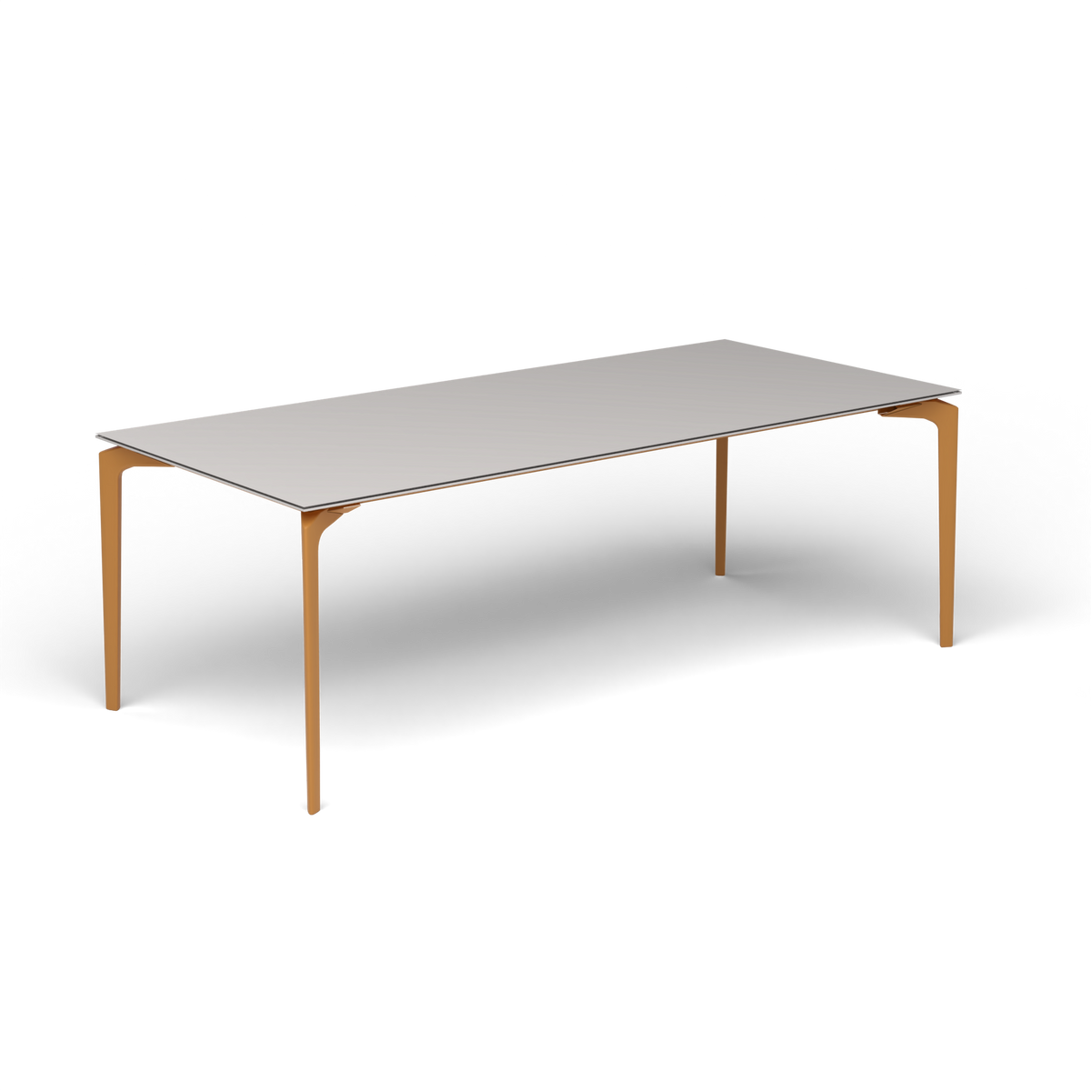 AllSize Uitschuifbare Eettafel, 220-270 × 100 × 76 cm, Mustard Yellow, Aluminium speckled Grey