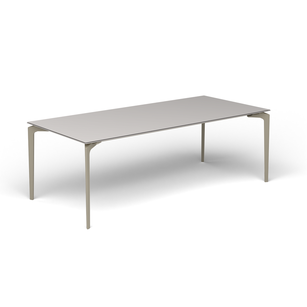 AllSize Uitschuifbare Eettafel, 220-270 × 100 × 76 cm, Pearly Gold, Aluminium speckled Grey