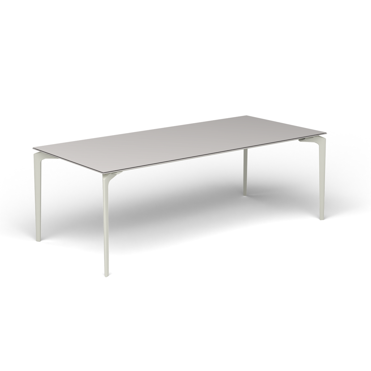 AllSize Uitschuifbare Eettafel, 220-270 × 100 × 76 cm, Powder Grey, Aluminium speckled Grey